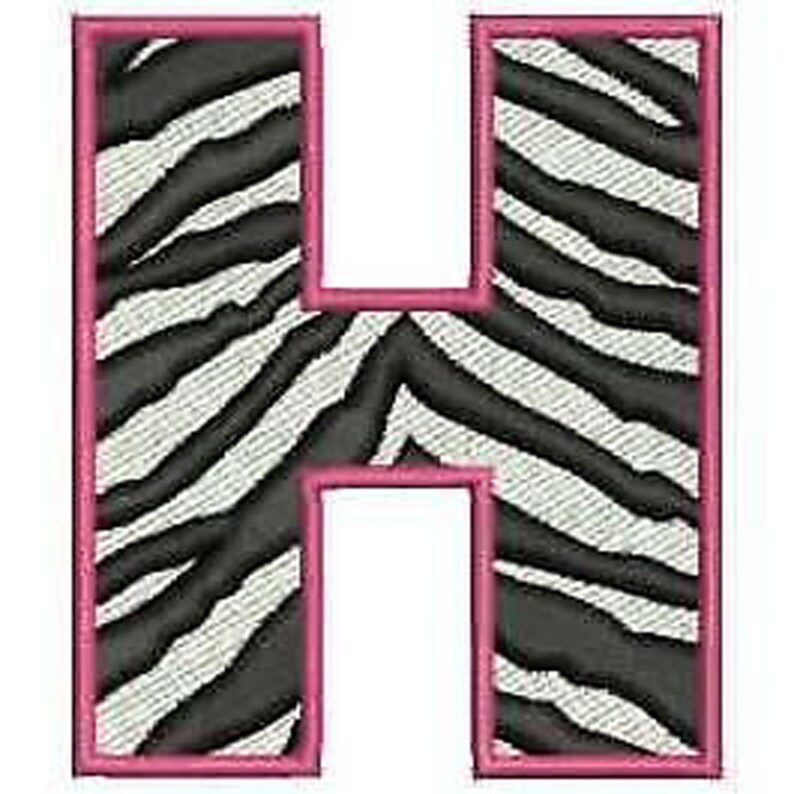 Machine Embroidery Design Set Zebra Alphabet Capital Letters Etsy