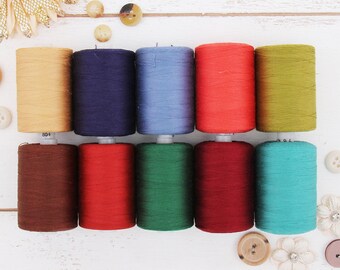 Cotton Thread Set - 10 Jewel Tones - 1000 Meters - For Quilting and Sewing