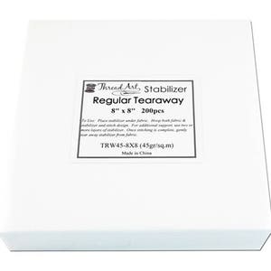 Regular Tearaway Embroidery Backing Stabilizer - 8x8 200 Precut Sheets