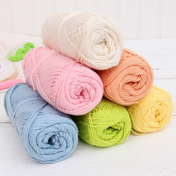 Medium Size 4 Soft 100% Cotton Yarn - Many Color Options - Weave, Knit, Crochet - Machine Washable And Dryable