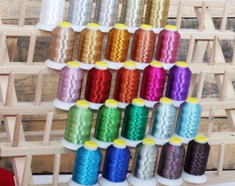 Metallic Thread For Machine Embroidery, Decorative Stitching, Quilting - 25 different colors - 500M per spool