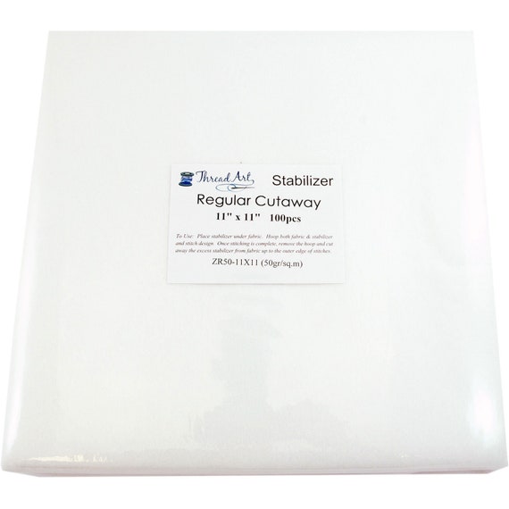 Embroidery Stabilizer Backing - Regular Cutaway - 11x11 100 Sheets