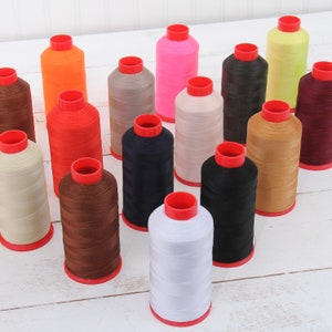 Heavy Duty Bonded Nylon Thread - 26 Colors Available - Large 1500 Meter Cones