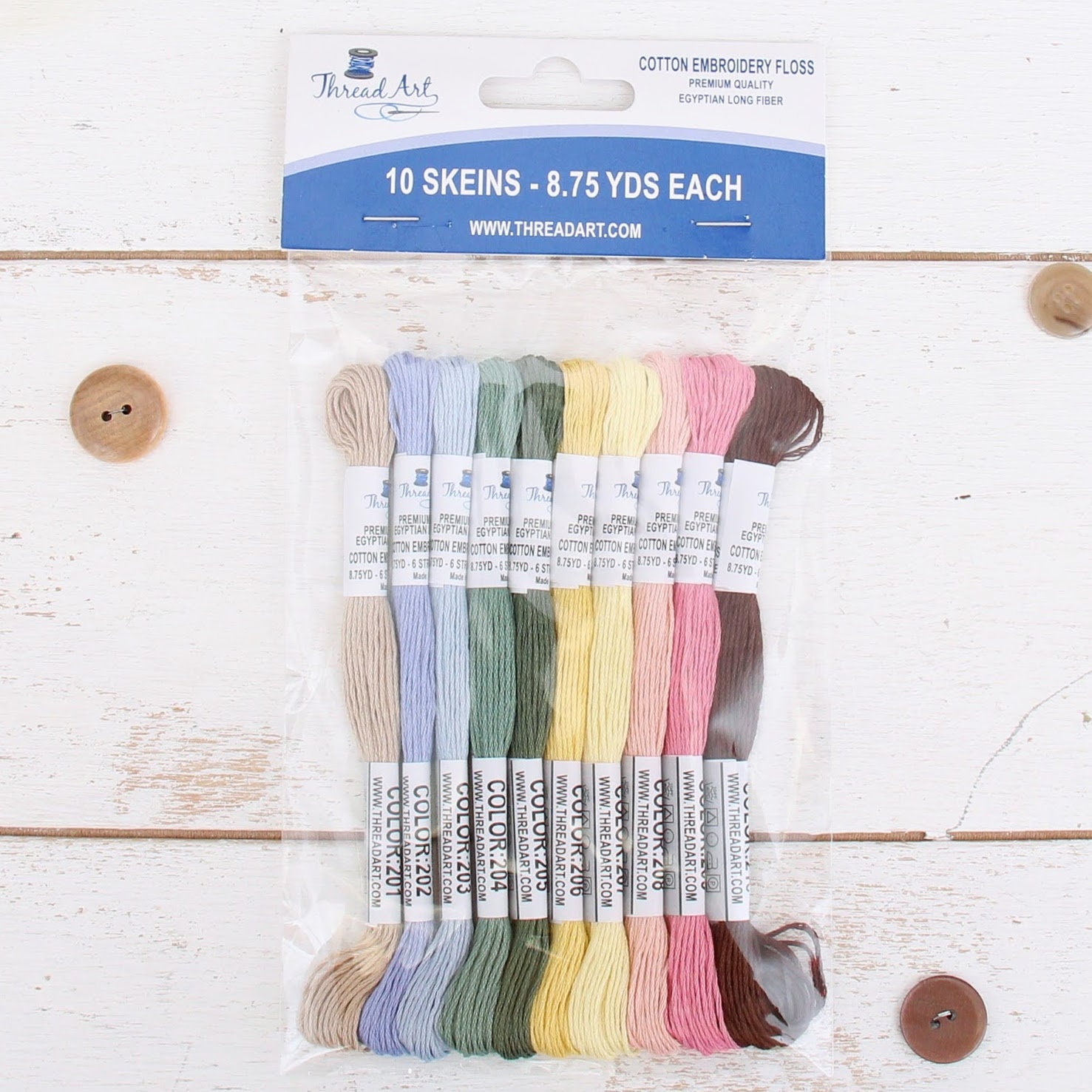 12 Skeins ThreadArt Premium Egyptian Long Fiber Cotton Embroidery Floss |  Black | Six Strand Divisible Thread 8.75yd Skeins For Hand Embroidery
