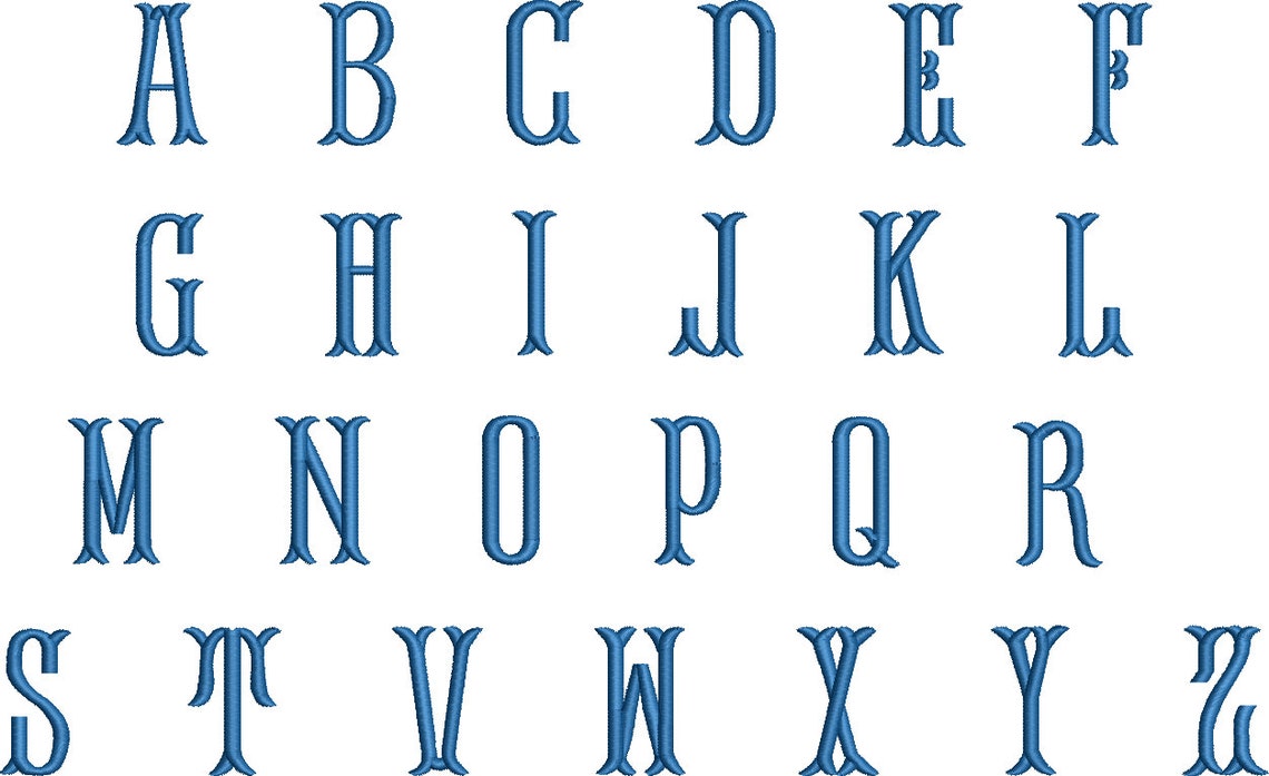 Fishtail Font Machine Embroidery Design Set - Monogramming Alphabet ...