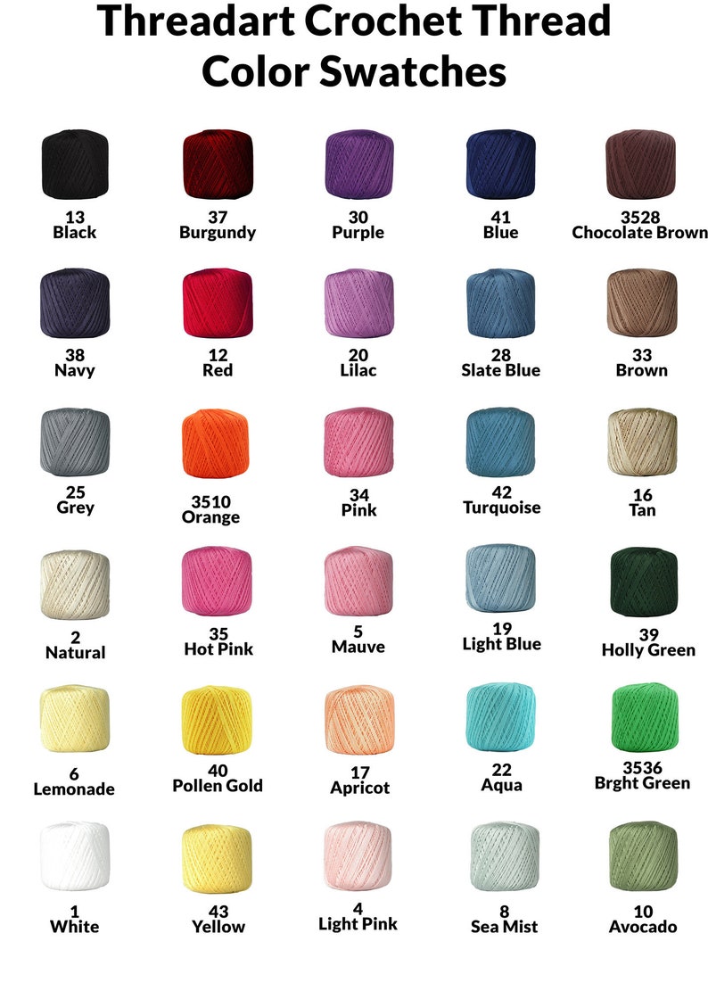 Cotton Crochet Thread - 30 Different Color Options - Size 10 bild 8
