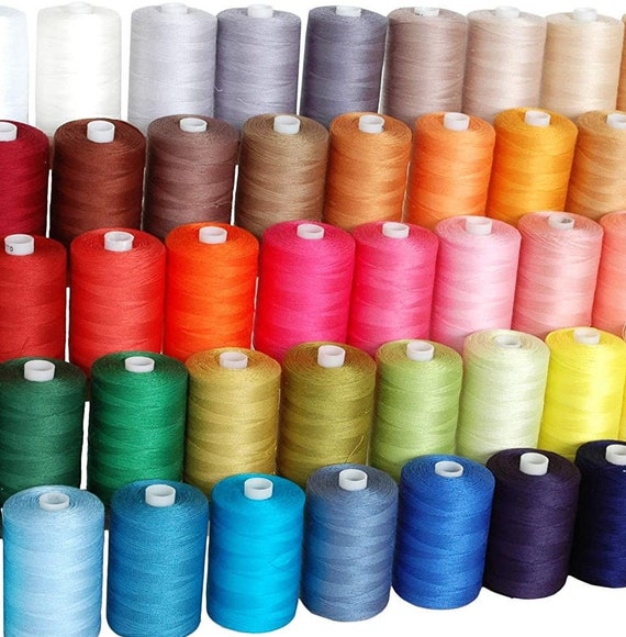 Cotton Thread For Quilting, Sewing, and Serging - 50 Colors Available - 1000 Meter Spools - Hand & Machine