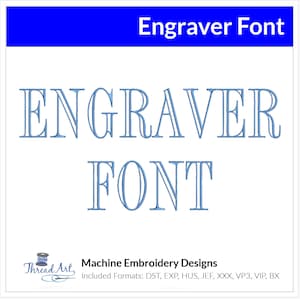 Engraver Font Machine Embroidery Design Set - Alphabet Letters BX Font - Download 9 Formats and 3 Sizes Uppercase and Lowercase