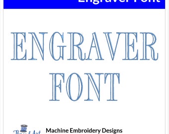 Engraver Font Machine Embroidery Design Set - Alphabet Letters BX Font - Download 9 Formats and 3 Sizes Uppercase and Lowercase