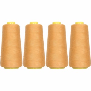 4 Big Cones Light Gold Serger Sewing Thread 2750 Yd Tex 27 40s2 - Threadart