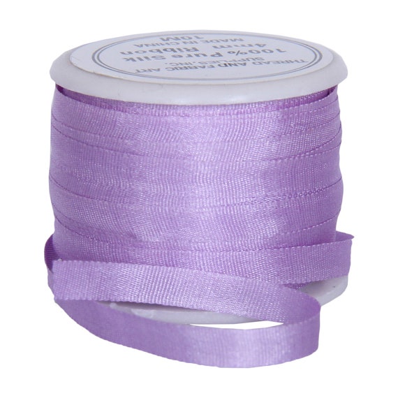 100% Pure Silk Ribbon by Threadart - 7mm Slate Blue - No. 012 - 3