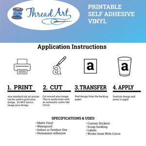 20 Sheets of Printable Sticker Vinyl - Inkjet or Laser Printer - Etsy