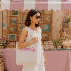 Personalized Tote Bag with Embroidery- Custom Tote Bag, Canvas Tote Bag With Embroidery Monogrammed Monogram