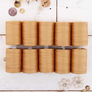 100% Cotton Thread Set | 10 Beige Spools | 1000M (1100 Yards) Spools | For Quilting & Sewing