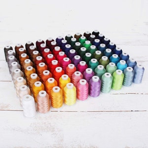 80 Colors of Polyester Embroidery Machine Thread | 500M (550Yd) Spools