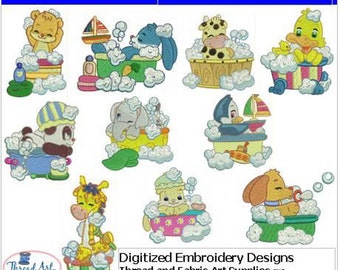 Machine Embroidery Design Set - Bubble Bath(1) - 10 Designs - 9 Formats - Threadart