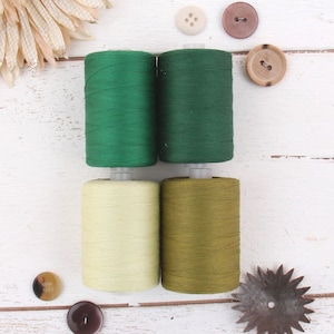 100% Cotton Thread Set | 4 Green Tones | 1000M (1100 Yards) Spools | For Quilting & Sewing