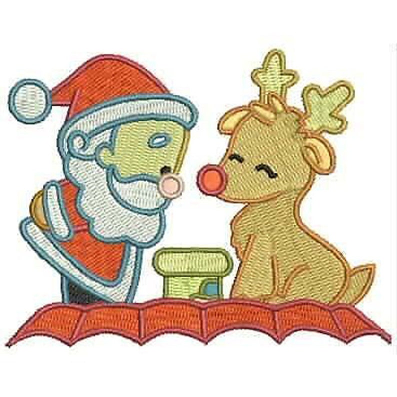 Machine Embroidery Design Set Santa and Rudolph1 10 Designs 9 Formats Threadart image 2