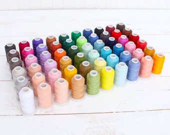 60 Color All-Purpose Sewing Thread Set - Mini-King Cones Of Spun Polyester In 60 Different Colors