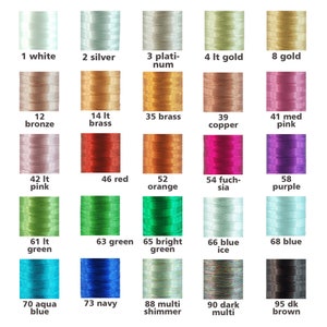 Metallic Thread For Machine Embroidery, Decorative Stitching, Quilting 25 different colors 500M per spool image 3