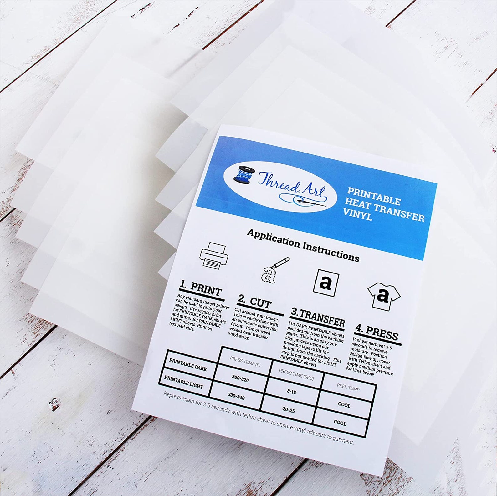 10 Sheets of Printable Heat Transfer Vinyl Inkjet Printer Etsy