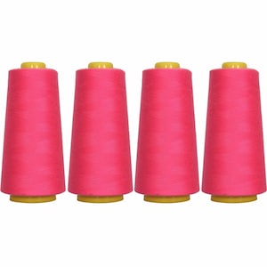 4 Big Cones Hot Pink Serger Sewing Thread 2750 Yd Tex 27 40s/2 - Threadart