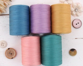100% Cotton Thread Set | 5 Spring Bouquet Colors | 1000M (1100 Yards) Spools | For Quilting & Sewing