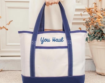 Personalized Tote Bag  - Custom Canvas Tote Bag - Embroidered With Name or Words