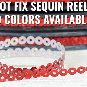 Hot Fix Sequin Reels - 90 Yd Rolls - 4mm Chain - Several Color Options