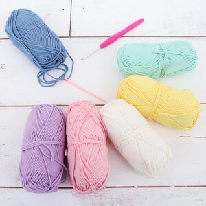 Crochet 100% Pure Cotton Yarn Set - 6 Pack of Frostings Colors