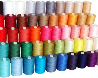 Cotton Thread For Quilting, Sewing, and Serging - 50 Colors Available - 1000 Meter Spools