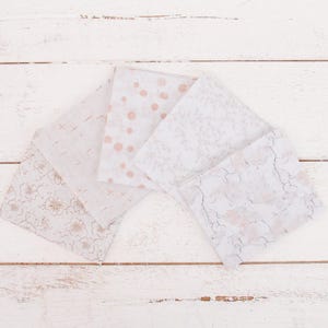 Fat Quarter Bundle - Five White Precut Cotton Fabrics