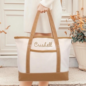 Personalized Tote Bag  - Custom Canvas Tote Bag - Embroidered With Name or Words