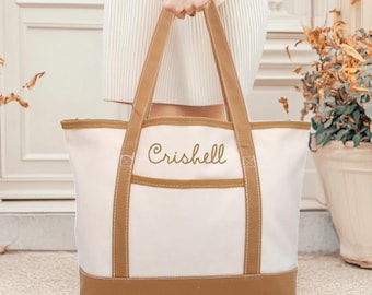 Personalized Tote Bag  - Custom Canvas Tote Bag - Embroidered With Name or Words