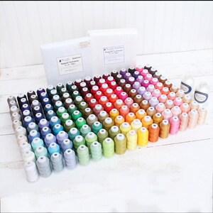 Machine Embroidery Starter Set 160 Polyester Colors Thread, Bobbin, Stabilizer