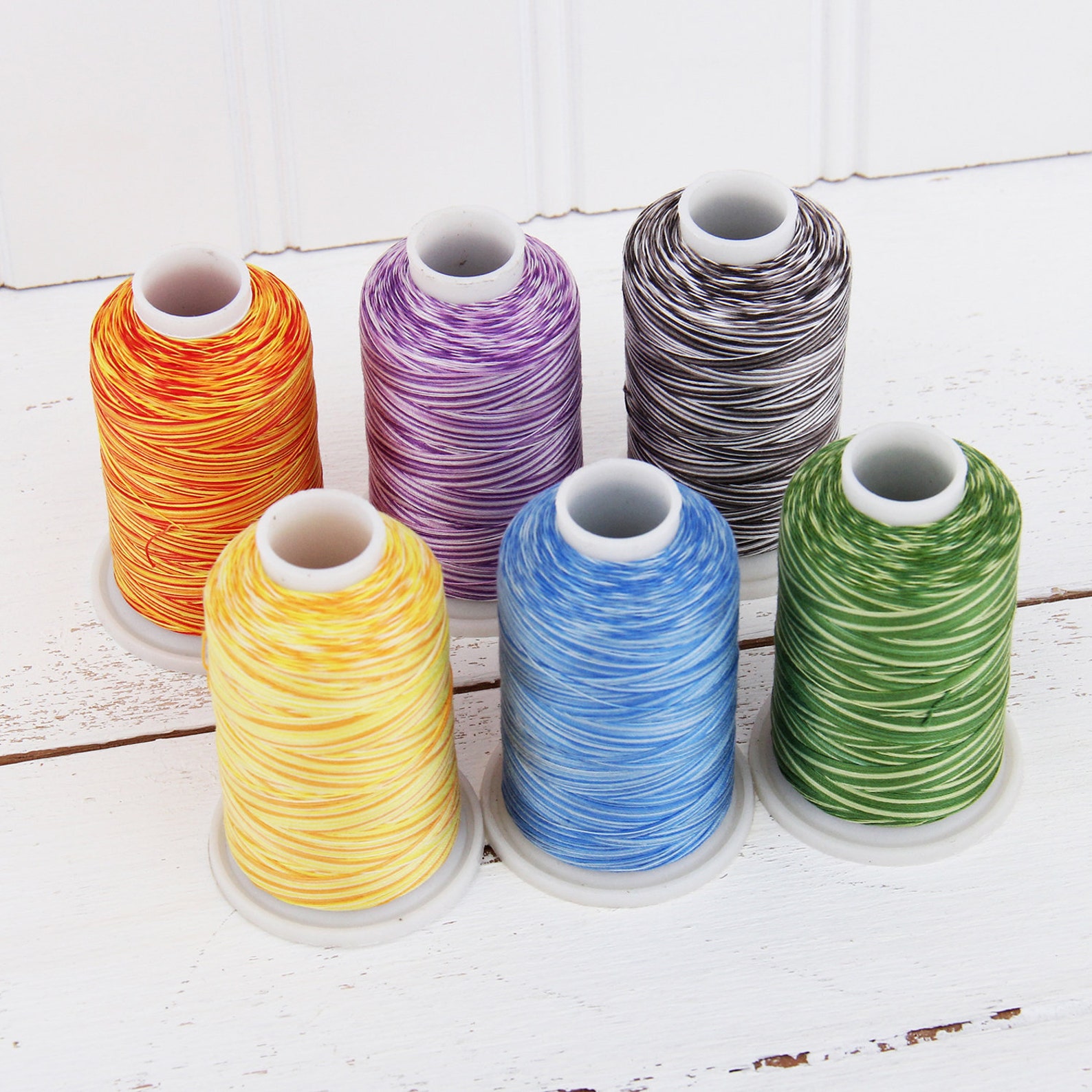 Multicolor Cotton Quilting Thread Set 6 Rainbow Variegated Etsy