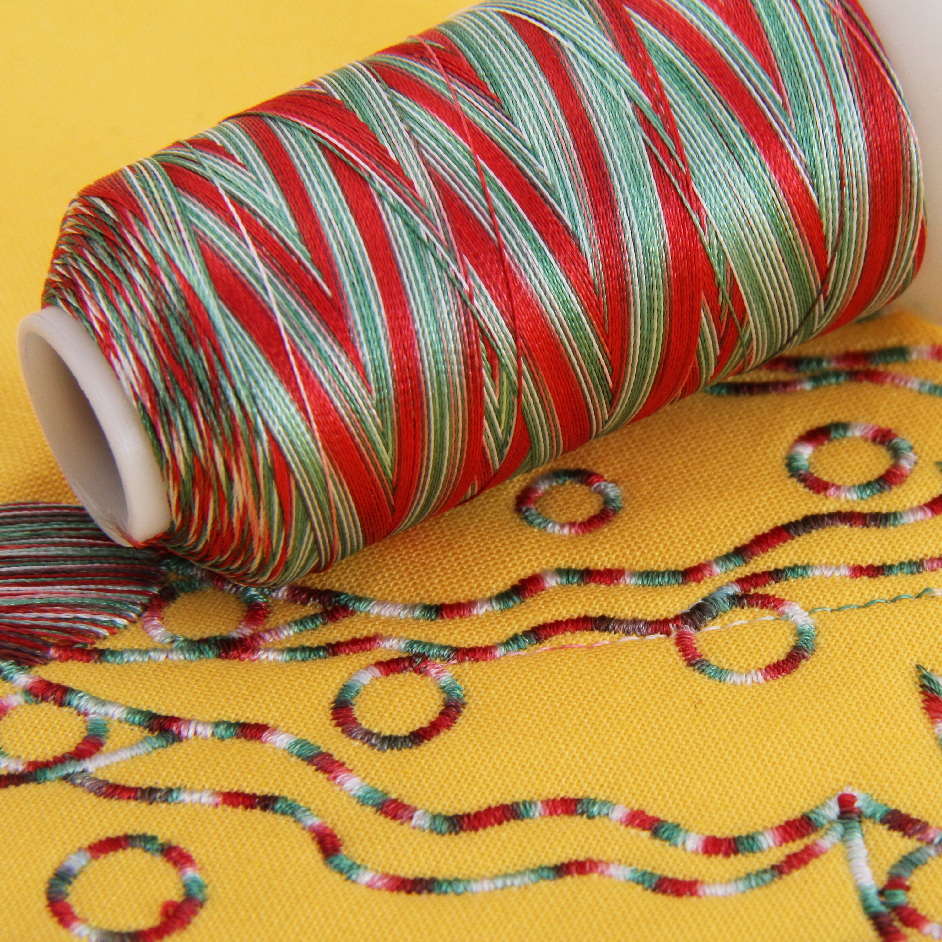 Multi Color Thread Multicolor Polyester Thread - 25 Variegated Colors Available ...