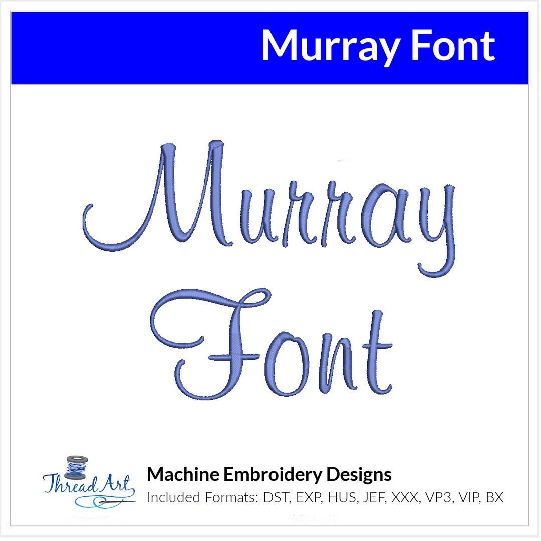 Murray Font Machine Embroidery Design Set Cursive Alphabet Letters BX