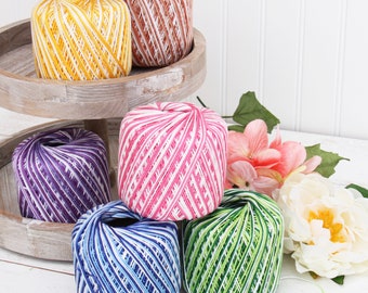 Multicolor Cotton Crochet Thread - 14 Different Variegated Color Options - Size 3 and 10