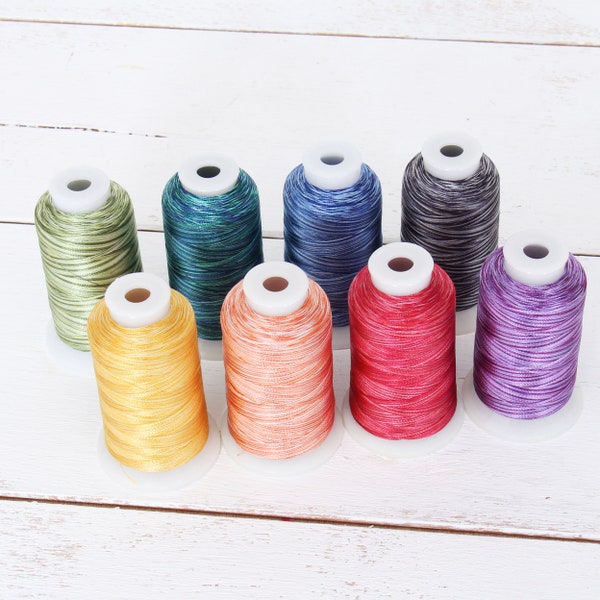 Multicolor Polyester Thread - 25 Variegated Colors Available - Embroidery & Sewing