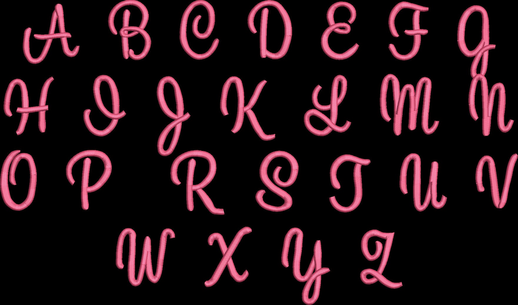 Sweetheart Font Machine Embroidery Design Set - Script Cursive Alphabet ...