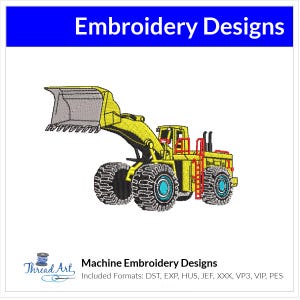 Front loader Truck Embroidery Design Instant Download  - Multiple Sizes - 8 Formats