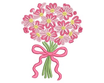 Borduurontwerp bloemenboeket direct downloaden - meerdere maten - 8 formaten