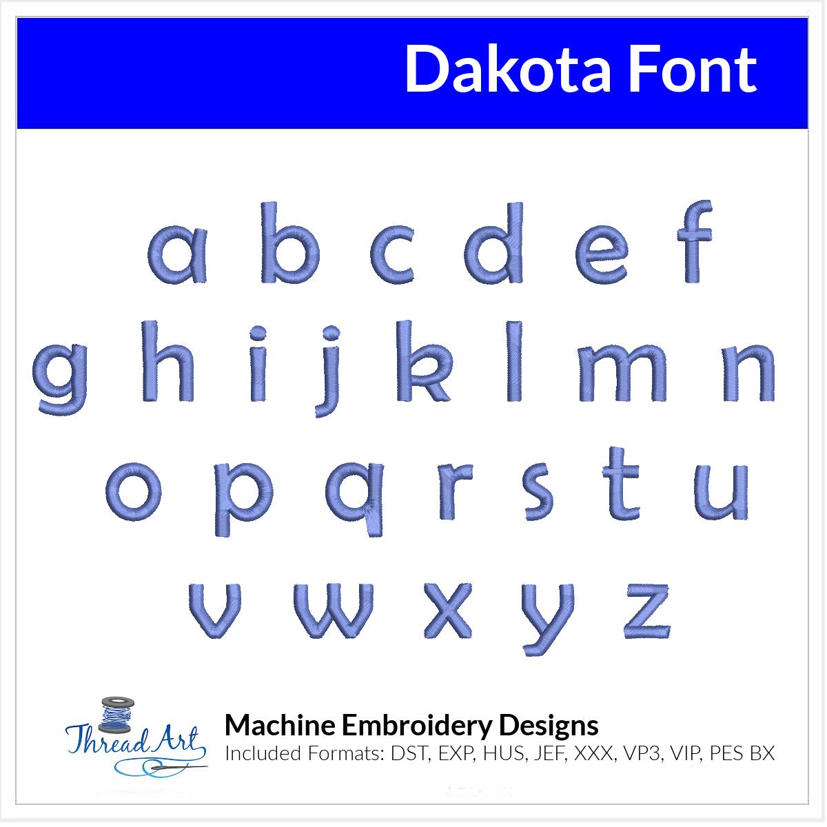 Dakota Font Machine Embroidery Design Set - Alphabet Letters Numbers BX ...