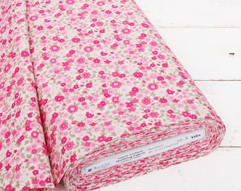 Threadart Sevenberry Bright Pink Ditsy Floral Cotton Quilting Fabric - 1, 3 & 10 Yard Cuts