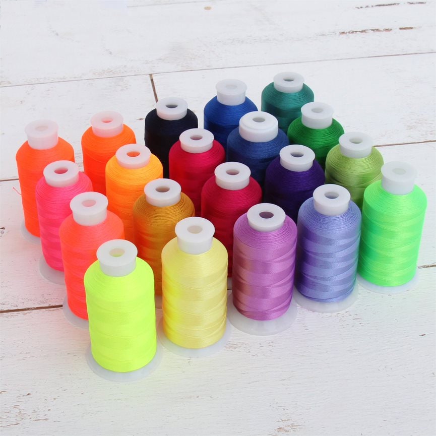 Neon Colors Polyester Serger Thread 6 Cone Set