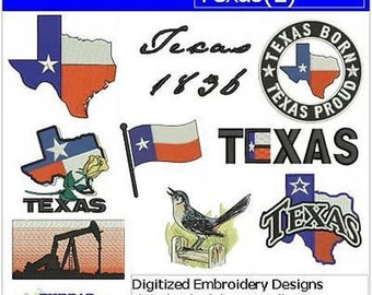 Ontwerpset machineborduurwerk - Texas(2) - 9 ontwerpen - 9 formaten - Threadart