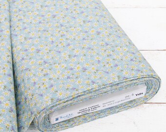 Threadart Sevenberry Light Blue Daisy Floral Cotton Quilting Fabric - 1, 3 & 10 Yard Cuts