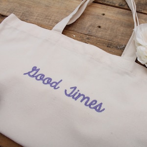 Embroidered Tote Bag Personalized With Phrase or Name - Premium Custom Tote Bag, Canvas Tote Bag With Embroidery by ThreadArt