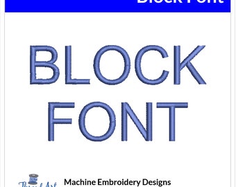 Blockschrift, Maschinenstickerei, Design Set - Alphabet Buchstaben BOX Schrift - Download 9 Formate und 7 Größen, 1", 1,5", 2", 2,5"3" 3,5"4"